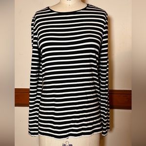 Chicos “the ultimate tee” striped long sleeve top
